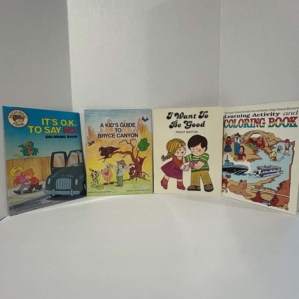 Lot of 4 Vintage Educational Coloring Books